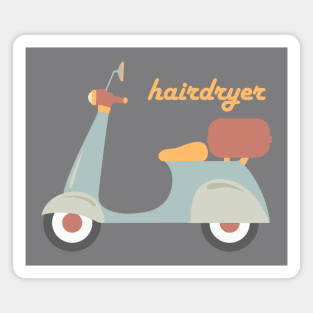 Moped "hairdryer" in fun retro colors (Izzard reference) Magnet